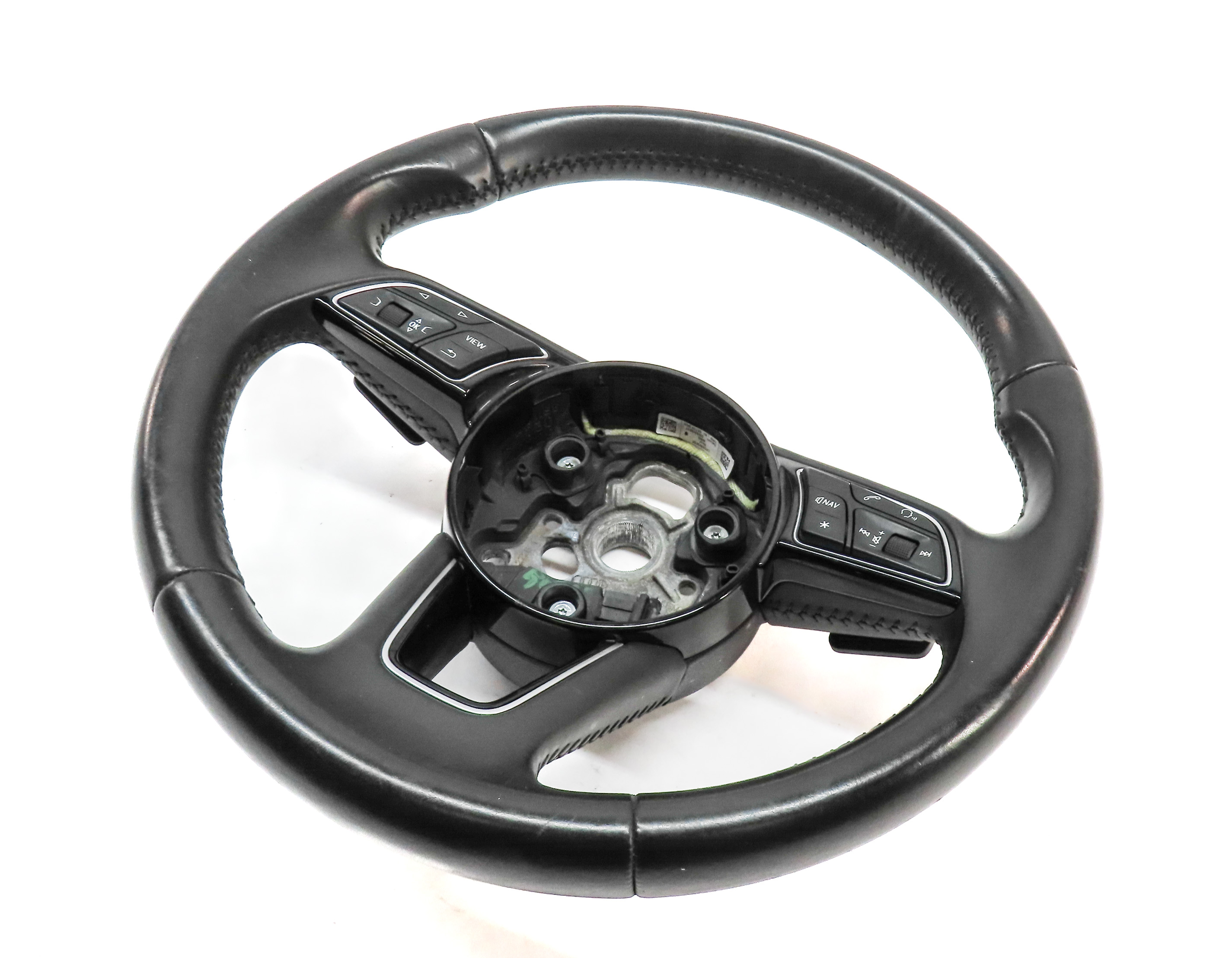 17-19 AUDI A4 A5 S4 (B9 8W F5) 3-SPOKE STEERING WHEEL w/ SHIFT PADDLES (Black) — exact item pictured